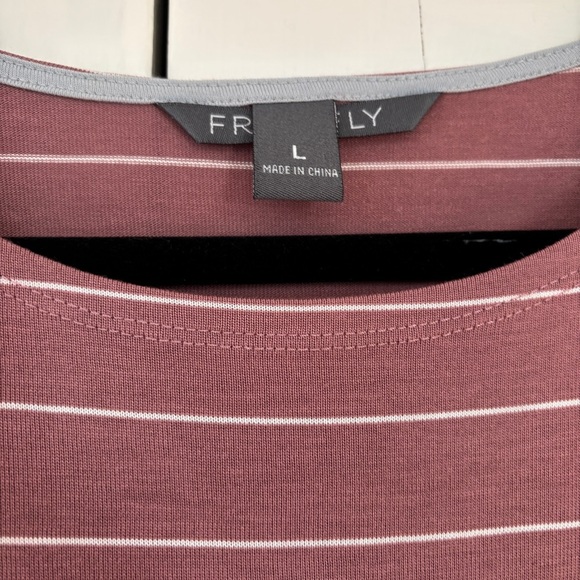 Free Fly Apparel Rose White Stripe 3/4 Sleeve UPF Size Large Sangria‎ Outdoor - Picture 5 of 9